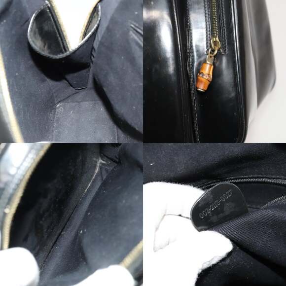 GUCCI Bamboo Shoulder Bag Enamel Black 003 2113 003 2113 - Picture 12 of 12